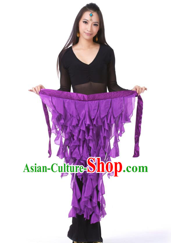 Indian Traditional Belly Dance Belts Purple Hip Scarf Waistband India Raks Sharki Waist Accessories for Women