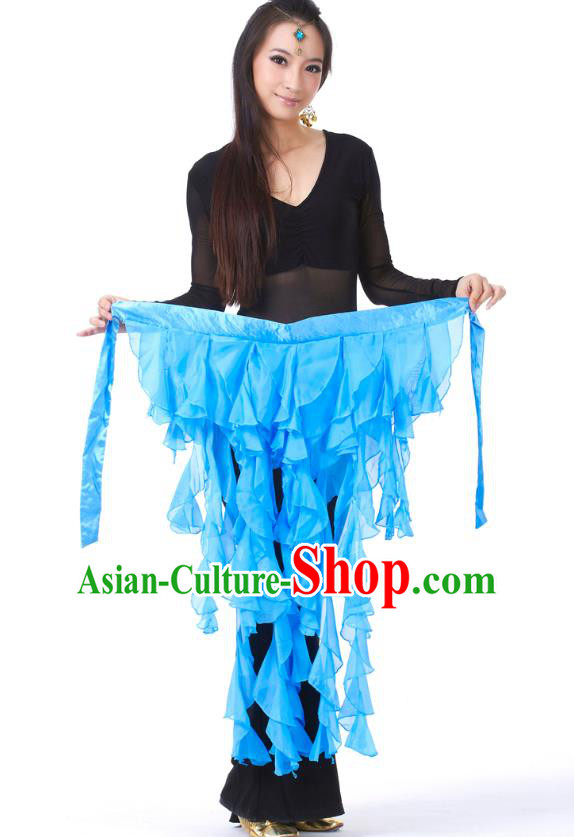 Indian Traditional Belly Dance Belts Blue Hip Scarf Waistband India Raks Sharki Waist Accessories for Women