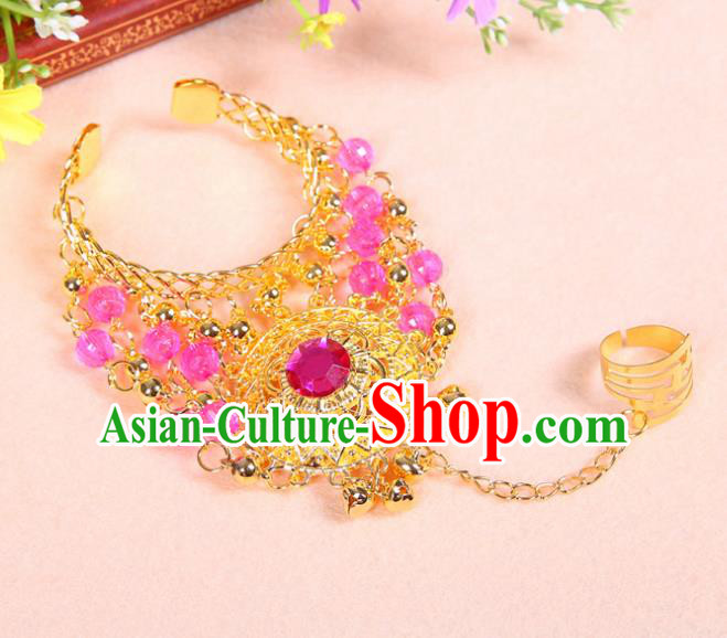 Top Belly Dance Accessories Pink Crystal Bracelets for Women