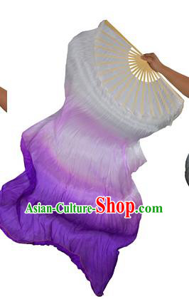 China Folk Dance Folding Fans Yanko Dance Gradient Purple Silk Fans for for Women