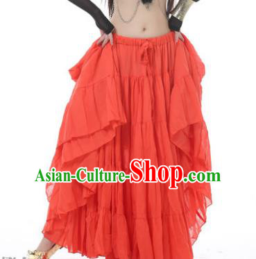 Indian Oriental Belly Dance Costume Orange Bust Skirt, India Raks Sharki Bollywood Dance Clothing for Women