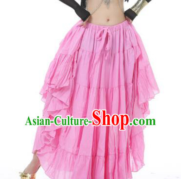 Indian Oriental Belly Dance Costume Pink Bust Skirt, India Raks Sharki Bollywood Dance Clothing for Women