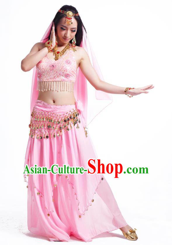 Indian Belly Dance Costume Oriental Dance Pink Dress, India Raks Sharki Bollywood Dance Clothing for Women