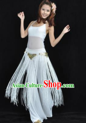 Indian Belly Dance Yoga White Suits, India Raks Sharki Dance Clothing for Women