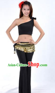 Asian Indian Belly Dance Costume India Oriental Dance Black Suits for Women