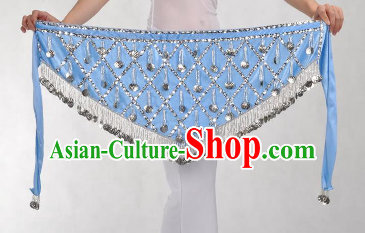 Indian Belly Dance Blue Belts Waistband India Raks Sharki Waist Accessories for Women
