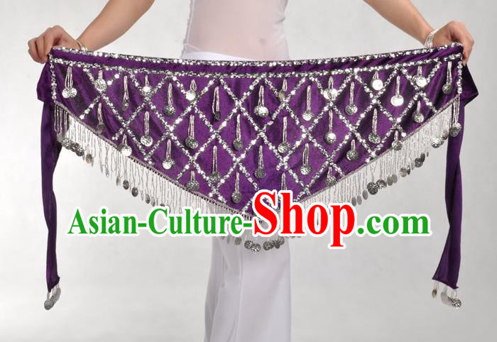 Indian Belly Dance Purple Belts Waistband India Raks Sharki Waist Accessories for Women
