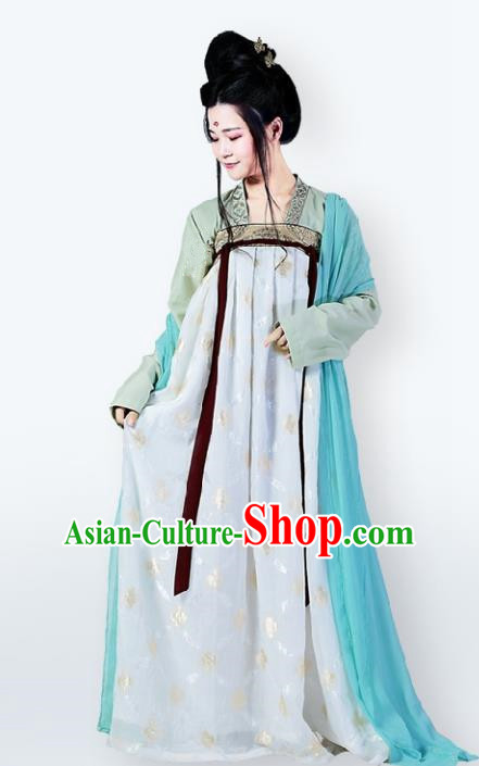 Traditional Chinese Ancient Palace Lady Costume Tang Dynasty Princess Slip Dress for Women