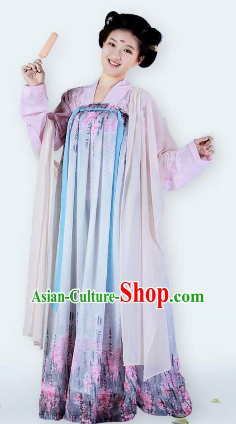 Traditional Chinese Ancient Tang Dynasty Palace Princess Dress Clothing for Women