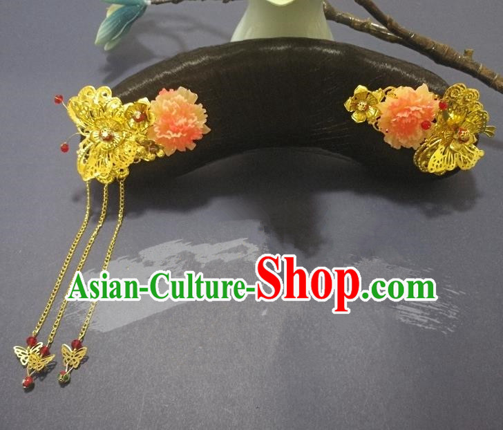 Chinese Handmade Classical Qing Dynasty Princess Wig and Hair Accessories Ancient Manchu Palace Lady Headwear