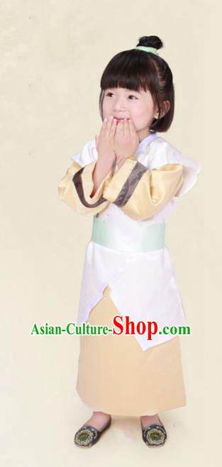 Traditional Chinese Han Dynasty Swordsman Costume Ancient Scholar Clothing for Kids