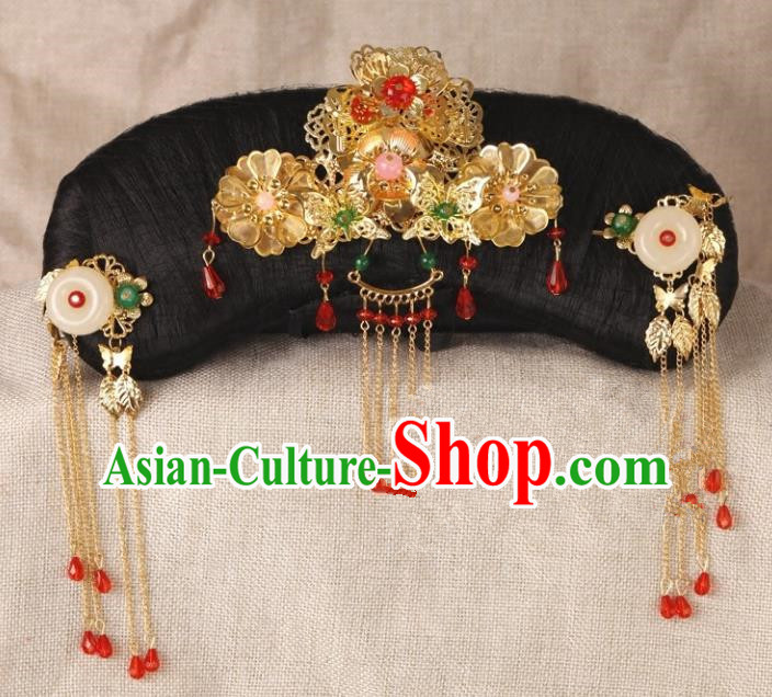 Chinese Handmade Classical Qing Dynasty Hair Accessories Ancient Manchu Princess Headwear Hairpins for Women