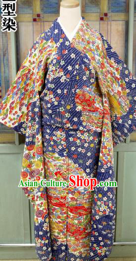 Asian Japanese Traditional Costumes Japan Furisode Kimono Yukata Printing Dress Clothing for Women