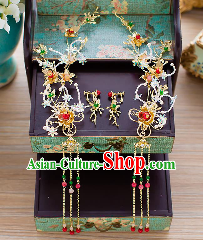 Chinese Handmade Classical Wedding Hair Accessories Ancient Hair Clasp Hairpins Headdress for Women