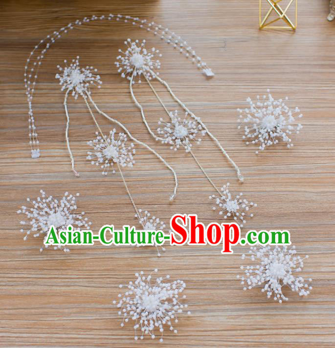 Handmade Classical Wedding Hair Accessories Bride Beads Hair Clasp Tassel Headband for Women