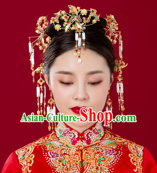 Chinese Handmade Classical Wedding Hair Accessories Ancient Tassel Hairpins Headdress for Women