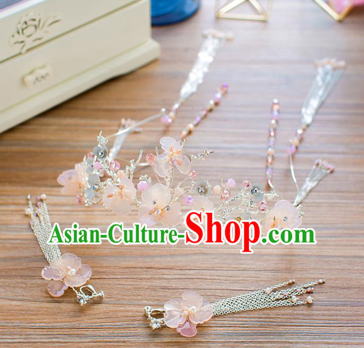 Handmade Classical Wedding Hair Accessories Bride Hair Crown and Earrings for Women