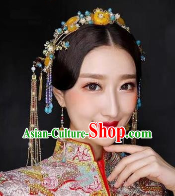 Chinese Handmade Classical Hair Accessories Ancient Palace Hairpins Tassel Hair Clasp Complete Set for Women