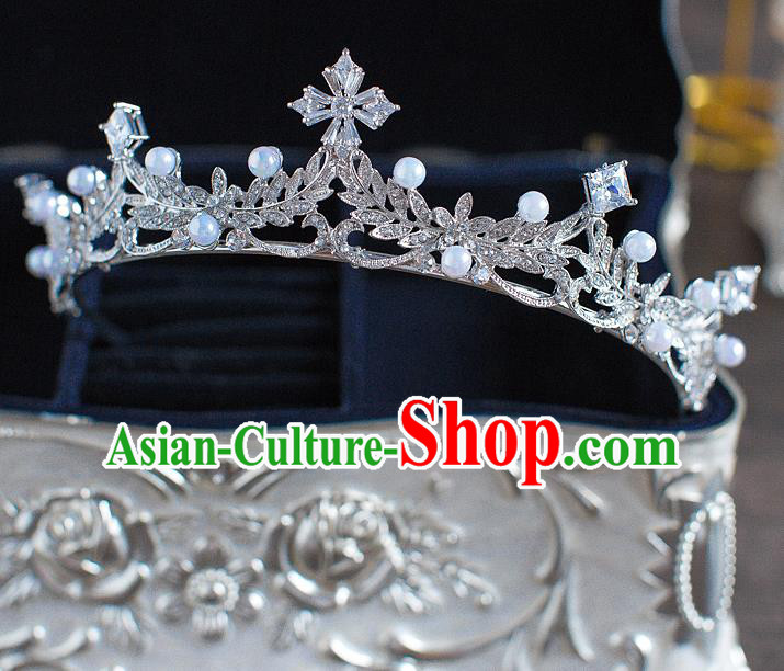 Handmade Classical Hair Accessories Bride Baroque Crystal Royal Crown Headwear for Women