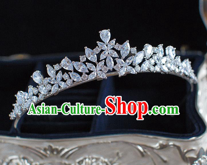 Handmade Classical Hair Accessories Bride Baroque Crystal Royal Crown Coronet Headwear for Women