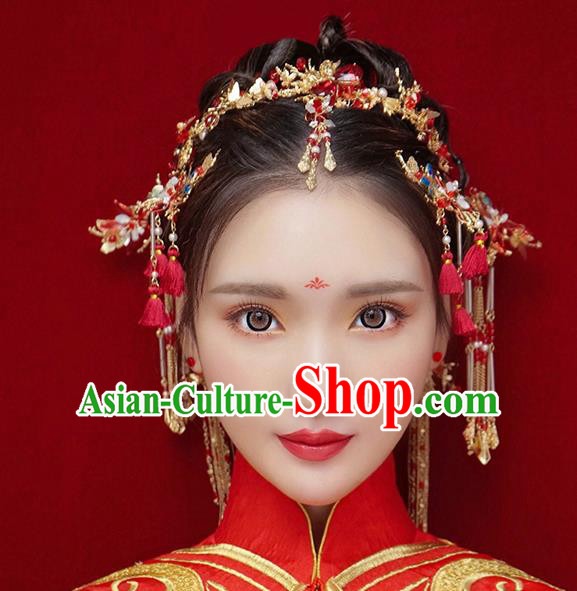 Chinese Handmade Classical Hair Accessories Ancient Bride Wedding Hair Clasp Hairpins Complete Set for Women