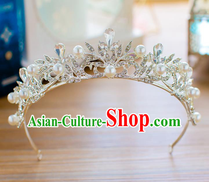 Handmade Classical Hair Accessories Baroque Crystal Royal Crown Princess Coronet for Women