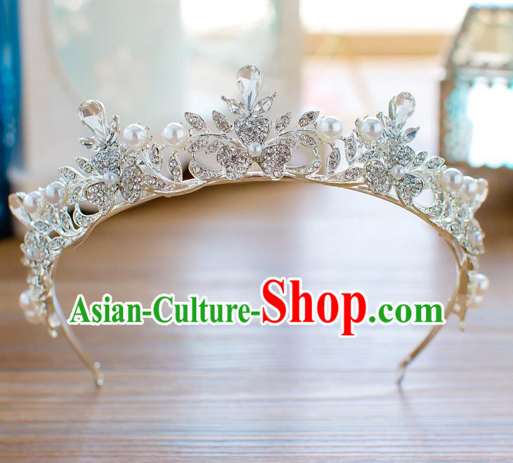 Handmade Classical Hair Accessories Baroque Crystal Royal Crown Princess Zircon Coronet for Women