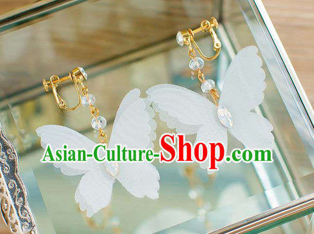 Handmade Classical Wedding Accessories Bride Silk Butterfly Earrings for Women