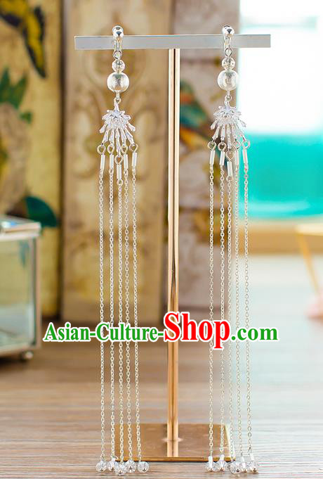 Handmade Classical Wedding Accessories Bride Crystal Beads Tassel Earrings for Women