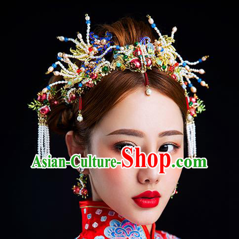 Chinese Handmade Classical Hair Accessories Ancient Bride Hair Clasp Tassel Hairpins for Women