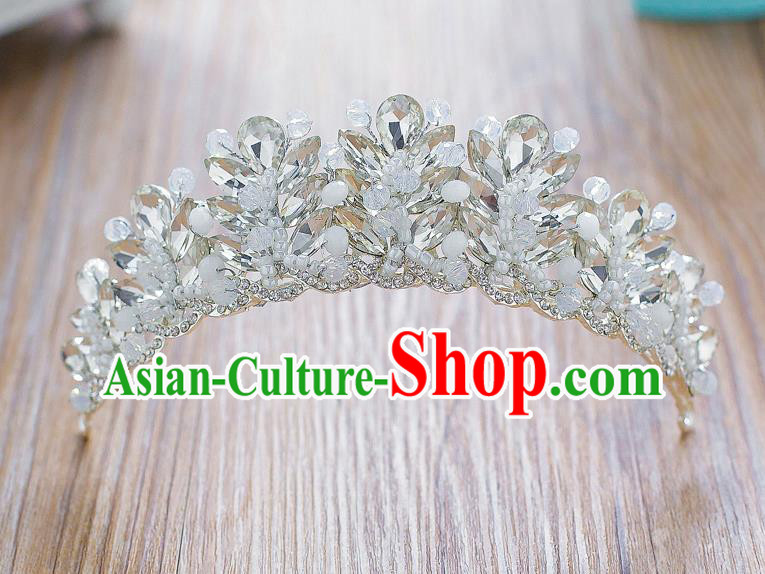 Handmade Classical Hair Accessories Baroque Crystal Royal Crown Headwear for Women