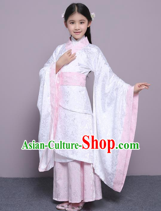 Traditional China Han Dynasty Princess Costume, Chinese Ancient Palace Lady Hanfu Clothing for Kids