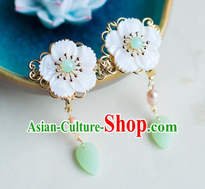 Handmade Classical Wedding Accessories Baroque Flowers Hanfu Earrings for Women