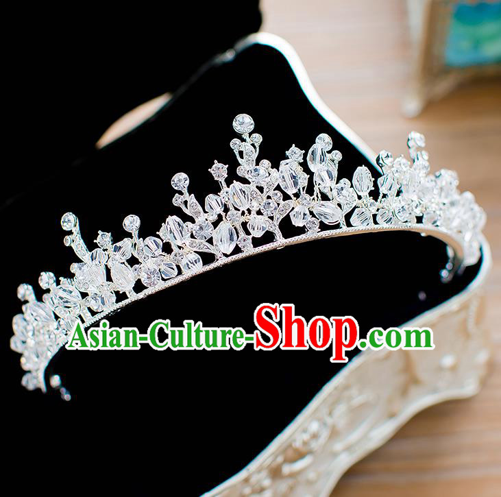 Handmade Classical Hair Accessories Baroque Bride Zircon Royal Crown Headwear for Women