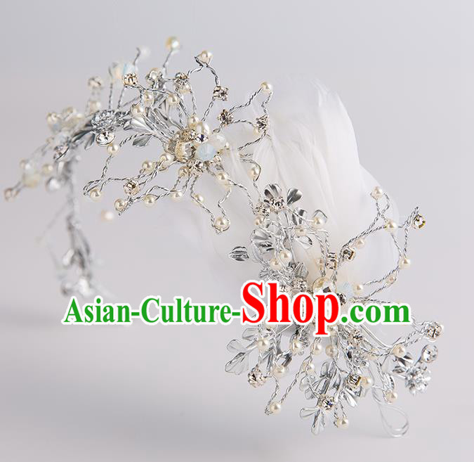 Handmade Classical Wedding Hair Accessories Bride Pearls Hair Clasp Headwear for Women