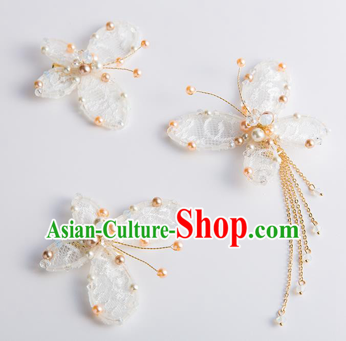 Handmade Classical Wedding Hair Accessories Bride Butterfly Hair Stick Headwear for Women