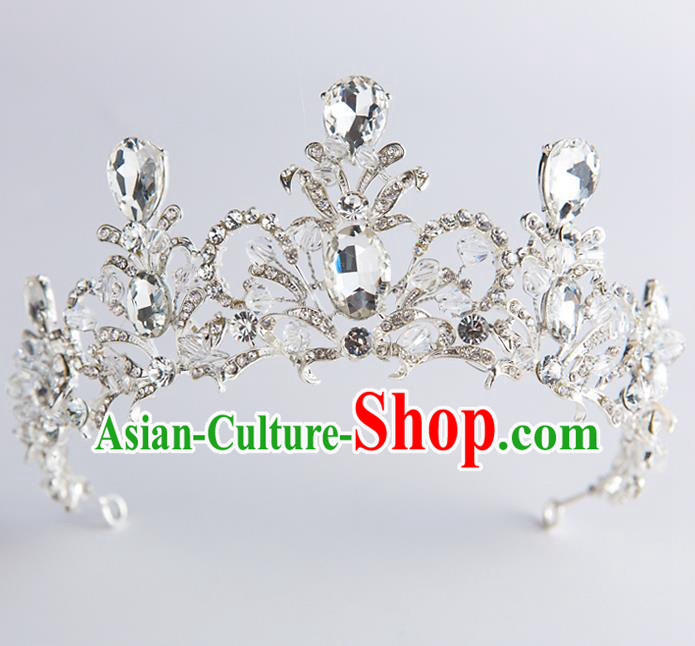 Handmade Classical Hair Accessories Crystal Zircon Royal Crown Baroque Princess Headwear for Women