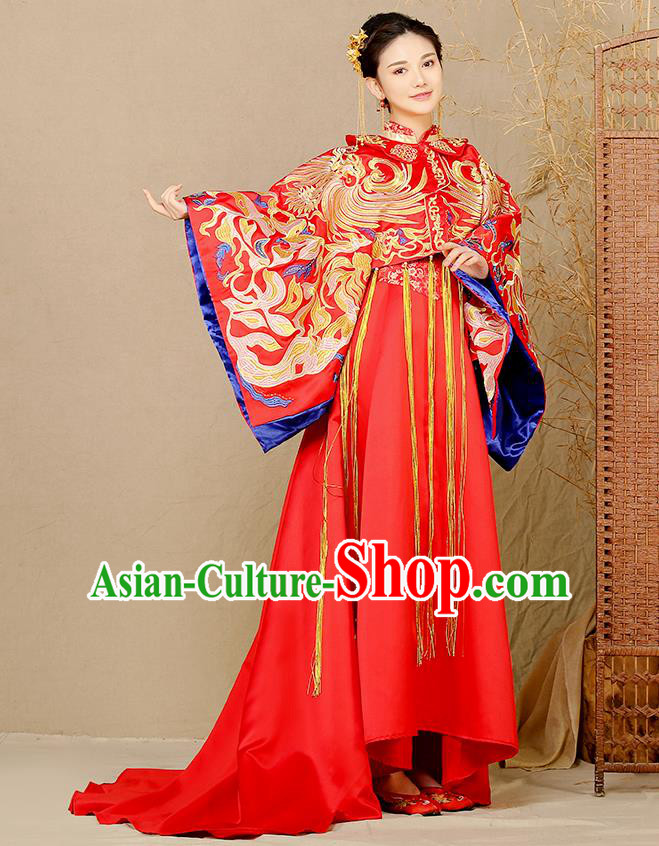 Traditional Chinese Wedding Costumes Traditional Xiuhe Suits Ancient Chinese bridal Full Dress