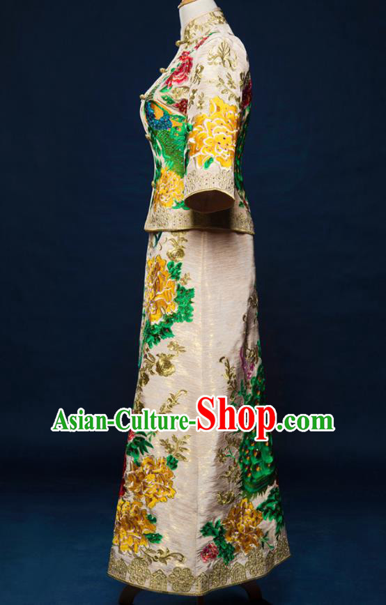 Traditional Chinese Wedding Costumes Traditional Xiuhe Suits Ancient Chinese bridal Full Dress