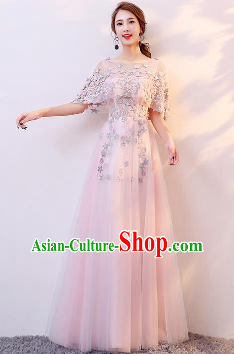 Top Grade Modern Dance Costume Classic Chorus Group Dance Bridesmaid Pink Dress for Women