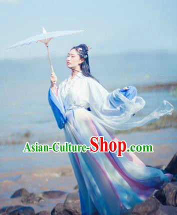 China Ancient Jin Dynasty Palace Lady Costume Traditional Chinese Princess Dress Clothing for Women