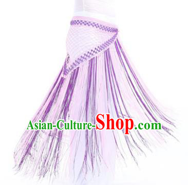 Indian Belly Dance Purple and Pink Tassel Waist Scarf Waistband India Raks Sharki Belts for Women