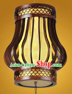 Chinese Classical Handmade Wood Parchment Palace Lanterns Yellow Hanging Lantern Ancient Ceiling Lamp