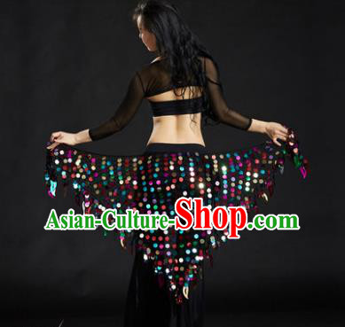Indian Belly Dance Colorful Sequin Waist Scarf Waistband India Raks Sharki Belts for Women