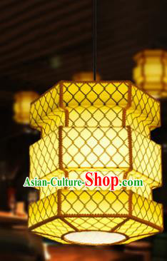 Traditional Chinese Yellow Parchment Palace Lanterns Handmade Hanging Lantern Ancient Ceiling Lamp