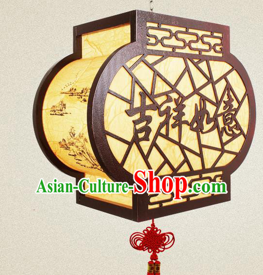 Traditional Chinese Parchment Palace Lanterns Handmade New Year Hanging Lantern Ancient Ceiling Lamp