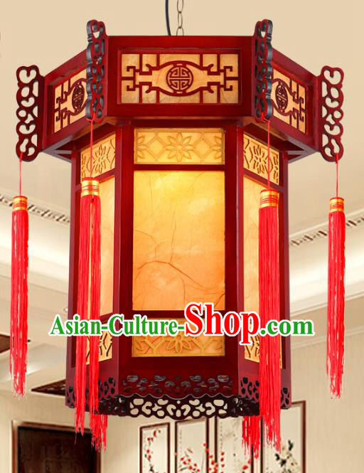 Traditional Chinese Wood Hanging Palace Lanterns Handmade Lantern Ancient Ceiling Lamp