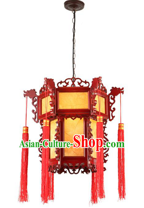 Traditional Chinese Parchment Hanging Palace Lanterns Handmade Head Dragon Lantern Ancient Ceiling Lamp