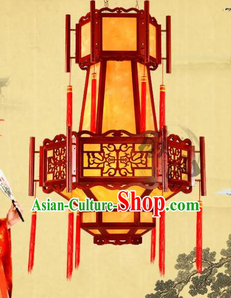 Traditional Chinese Wood Palace Lanterns Handmade Hanging Lantern Ancient Ceiling Lamp