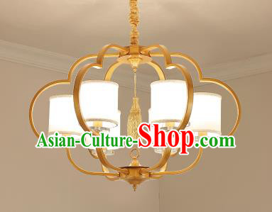 Traditional Chinese Gold-framed Ceiling Palace Lanterns Handmade Six-Lights Lantern Ancient Lamp